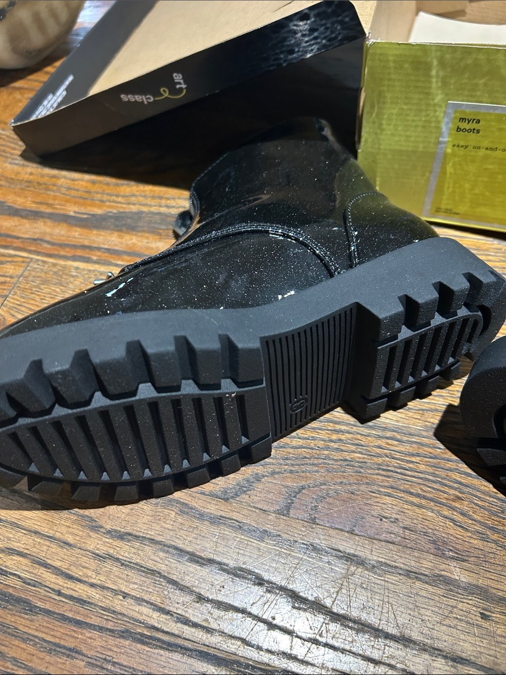 art class Black Patent Star-Zip Ankle Booties new with box - Picture 7 of 10